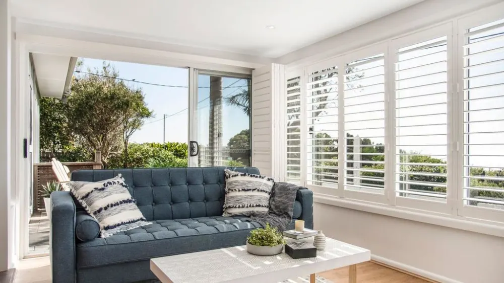Luxaflex PolySatin Shutters, the moisture-proof style featured in this renovation
